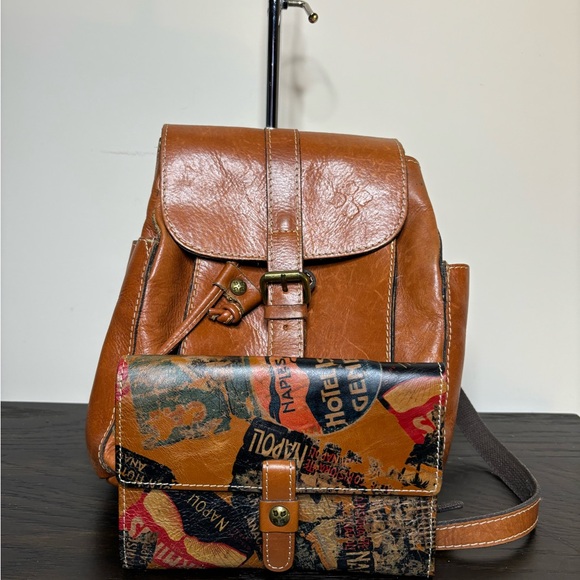 Patricia Nash Handbags - Patricia Nash backpack and wallet Brown Leather